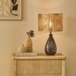 Outlet - Breamore 30cm Glass Table Lamp Base - Dark Grey - Image 2