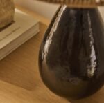 Outlet - Breamore 30cm Glass Table Lamp Base - Dark Grey - Image 6