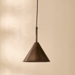 Outlet - Brockhill Small Metal Pendant Light - Bronze