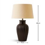 Burcot Black Mango Wood Lamp Base - 28cm - Image 6