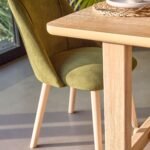 Carter Whitewash Rectangular Dining Table with 6 Freya Fern Green Dining Chairs with Whitewash Legs - Image 12