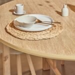 Carter Round Wooden Dining Table - Whitewash Oak - Image 3