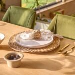 Carter Whitewash Rectangular Dining Table with 6 Freya Fern Green Dining Chairs with Whitewash Legs - Image 4