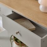 Chatsworth Linen Grey 2 Drawer Console Table - 120cm - Image 4