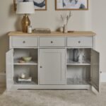 Outlet - Chatsworth 3 Door Large Sideboard - Linen Grey - Image 5