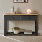 Outlet - Chatsworth Slate Grey 2 Drawer Console Table - 120cm
