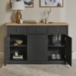Chatsworth 3 Door Large Sideboard - Slate Grey - Image 6