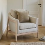 Carter Beige Boucle Occasional Armchair - Whitewash Legs