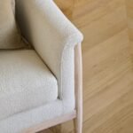 Carter Beige Boucle Occasional Armchair - Whitewash Legs - Image 3