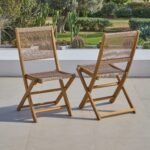 Cove Rope Folding Garden Chairs - Set of 2 - White Acacia - Image 6
