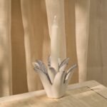 Cabo 13cm Layered Ceramic Candle Holder - Aloe Green - Image 2