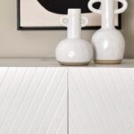 Jack Geometric Large Shoe Cabinet - 2 Door - White - Image 3