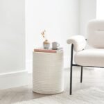 Outlet - Carlotta Pearl Terrazzo Round Concrete Side Table - Image 2