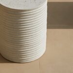 Carlotta Round Concrete Garden Side Table - Pearl Terrazzo - Image 8