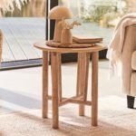 Carter Round Side Table - Whitewash Oak