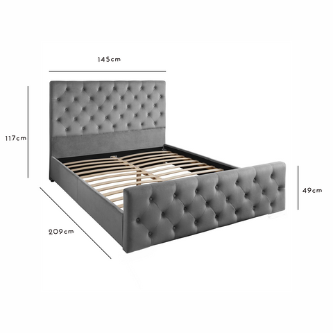 Cavill Fabric Double Size Bed - Grey 1 Cavill Grey Bed CUTOUT 1 22 bbdd74fc 54a4 43a2 8075 Cavill Fabric Double Size Bed - Grey