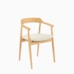 Carter Boucle Dining Armchairs - Set of 2 - Whitewash Oak Legs - Image 8