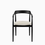 Carter Boucle Dining Armchairs - Set of 2 - Black Oak Legs - Image 8