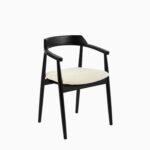 Carter Boucle Dining Armchairs - Set of 2 - Black Oak Legs - Image 7