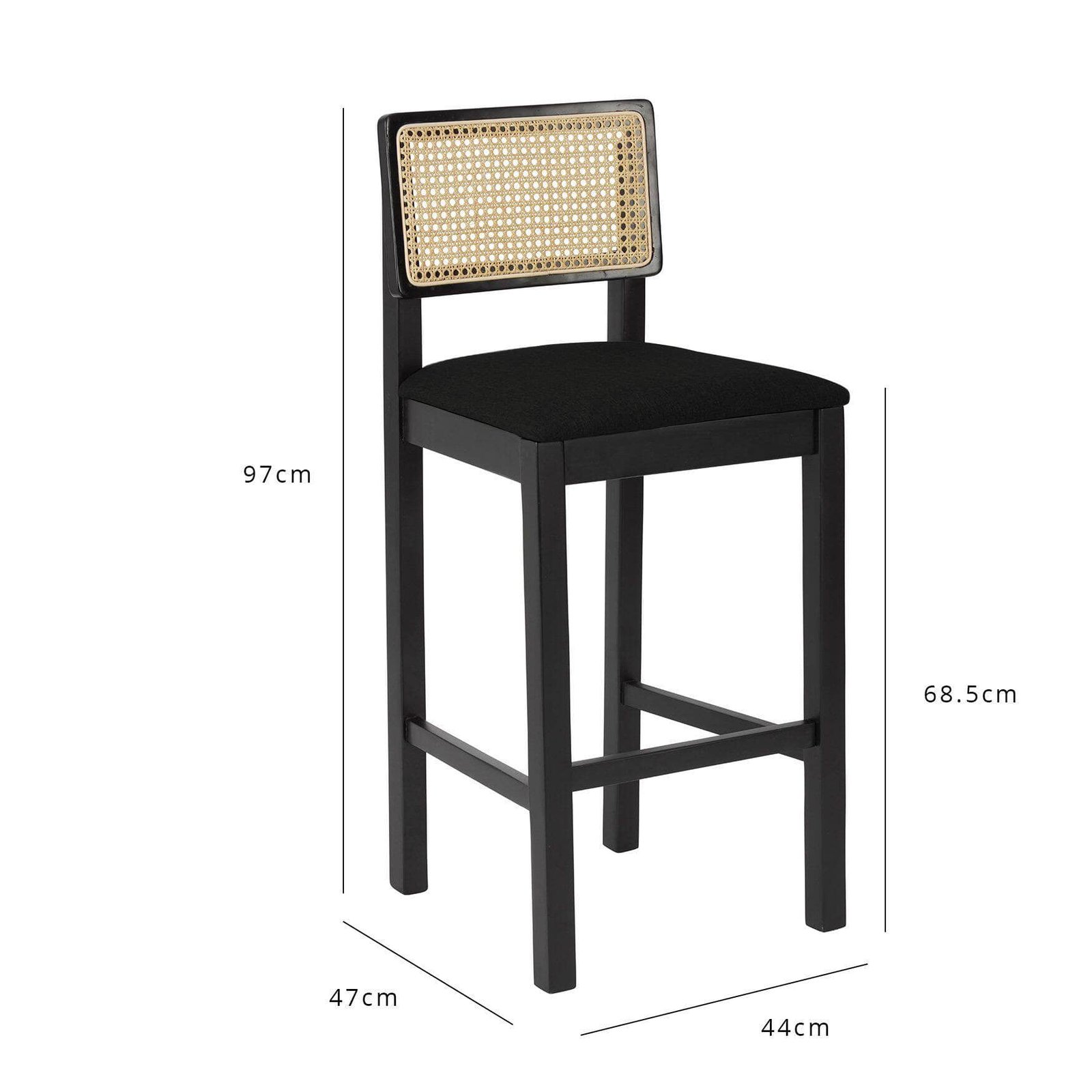 Outlet - Charlie Bar Stool with Wooden Footrest - Black 1 Chalie Bar Stool Black Cutout 50ebf291 8991 4e7a 9aa5 c3e9bd43bc28 1 Outlet - Charlie Bar Stool with Wooden Footrest - Black