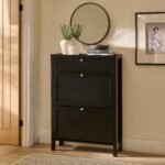 Charlie 2 Door 1 Draw Shoe Cabinet - Noir Black