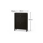 Charlie 2 Door 1 Draw Shoe Cabinet - Noir Black - Image 7