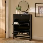 Charlie 2 Door 1 Draw Shoe Cabinet - Noir Black - Image 3