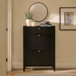 Charlie 2 Door 1 Draw Shoe Cabinet - Noir Black - Image 9