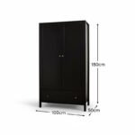Charlie Double Wardrobe - Black - Image 9