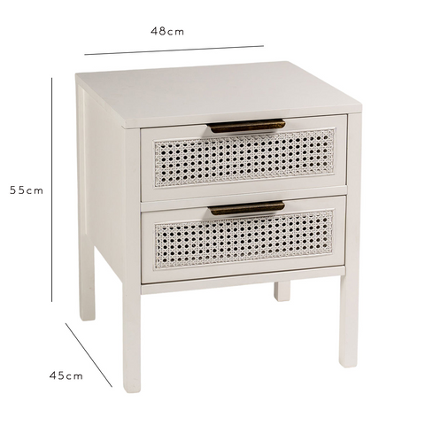 Outlet - Charlie bedside table - 2 drawer - white 1 Charlie 2 drawer bedside table - white - Laura James