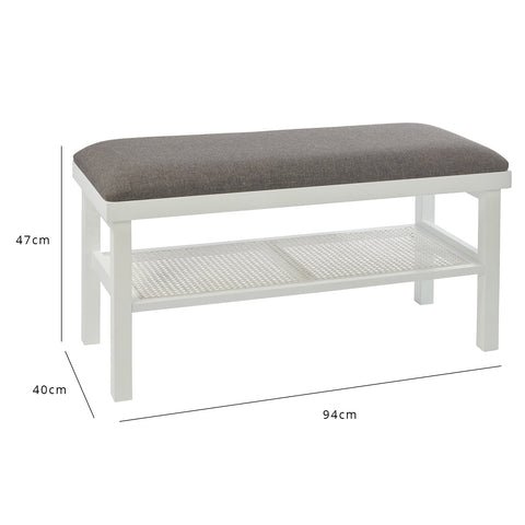 Charlie hallway bench white