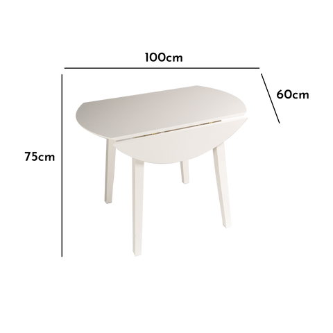 Charlie White Drop Leaf Table