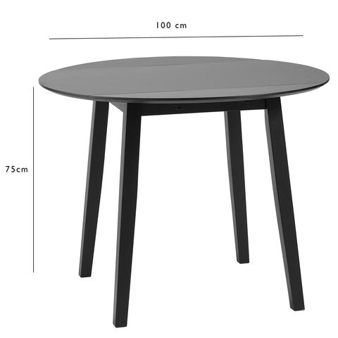 Charlie Black Round Dining Table - Drop Leaf 1 Charlie round dining table - drop leaf - laura james