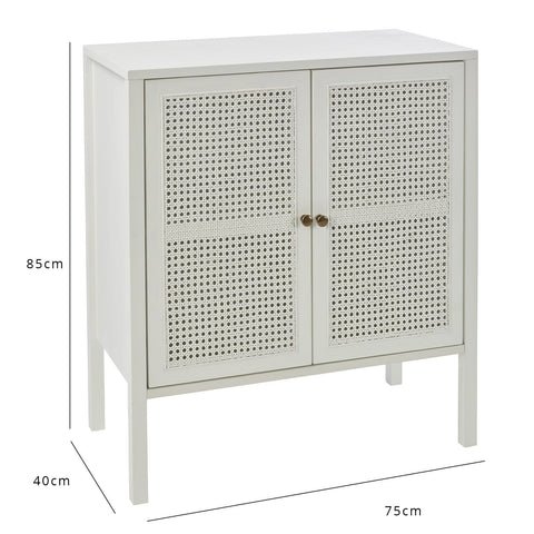 Outlet - Charlie Small Sideboard - White 1 Charlie small sideboard - cane front - white - Laura James