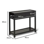 Outlet - Charlie Two Drawer Console Table in Noir Black - Image 8