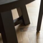 Charlotte Black Oak Round Dining Table Set - 4 Seater - Ella Black Oak Carver Chairs - Off White Boucle - Image 8