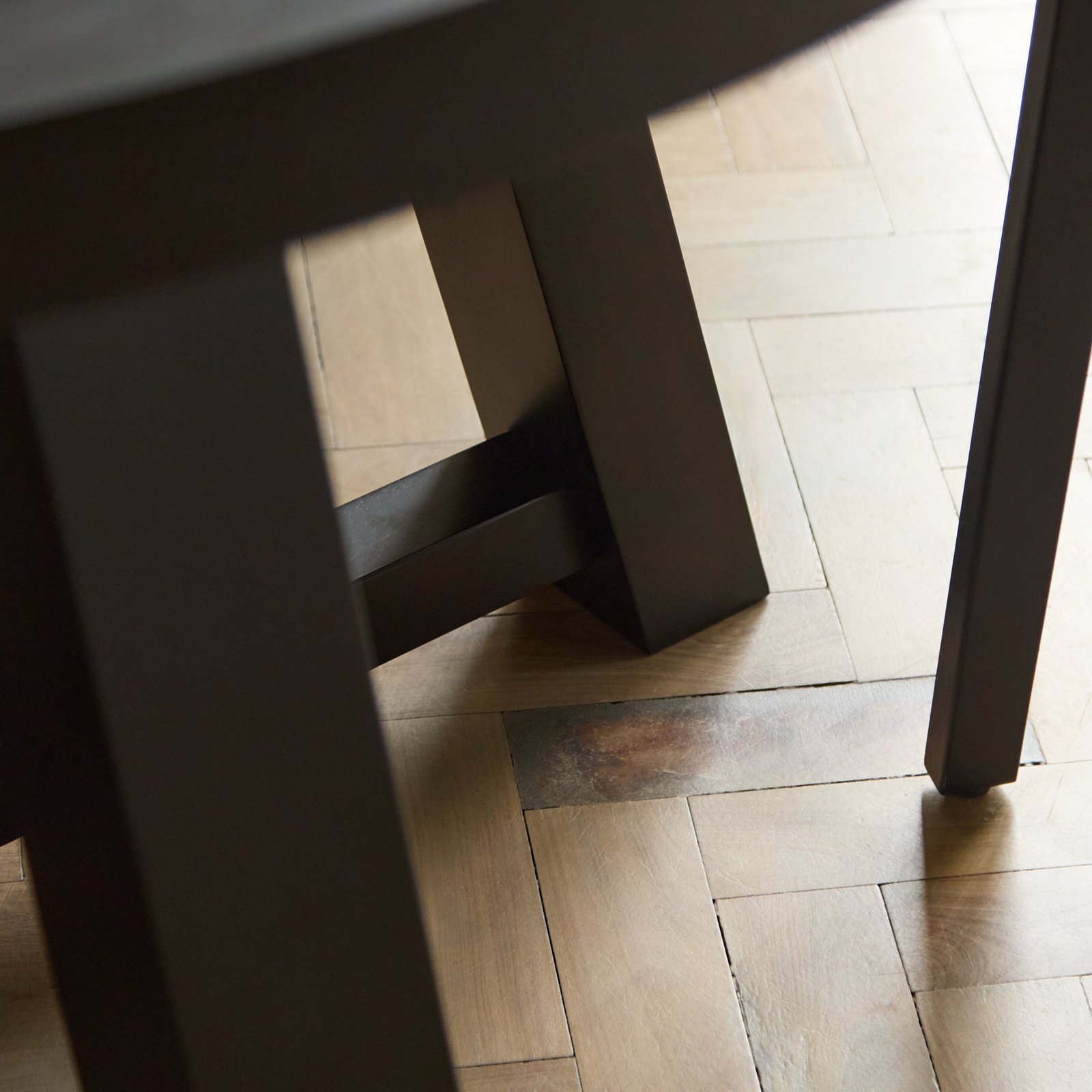 Charlotte Black Oak Round Dining Table Set - 4 Seater - Ella Black Oak Carver Chairs - Fawn Linen - Image 8