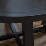 Charlotte Black Oak Round Dining Table Set - 4 Seater - Freya Sand Dining Chairs - Black Oak Legs - Image 6