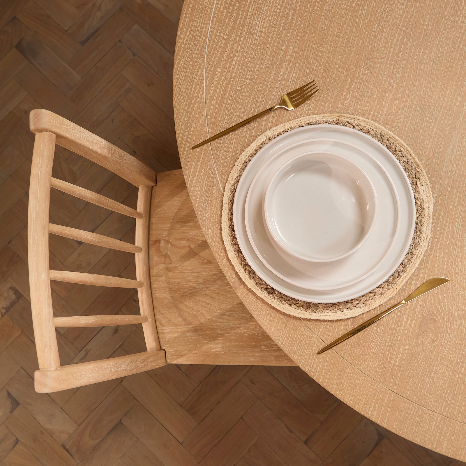 Charlotte Whitewash Round Dining Table Set - 4 Seater - Tilly Dining Chairs - Whitewash Oak Legs - Image 6