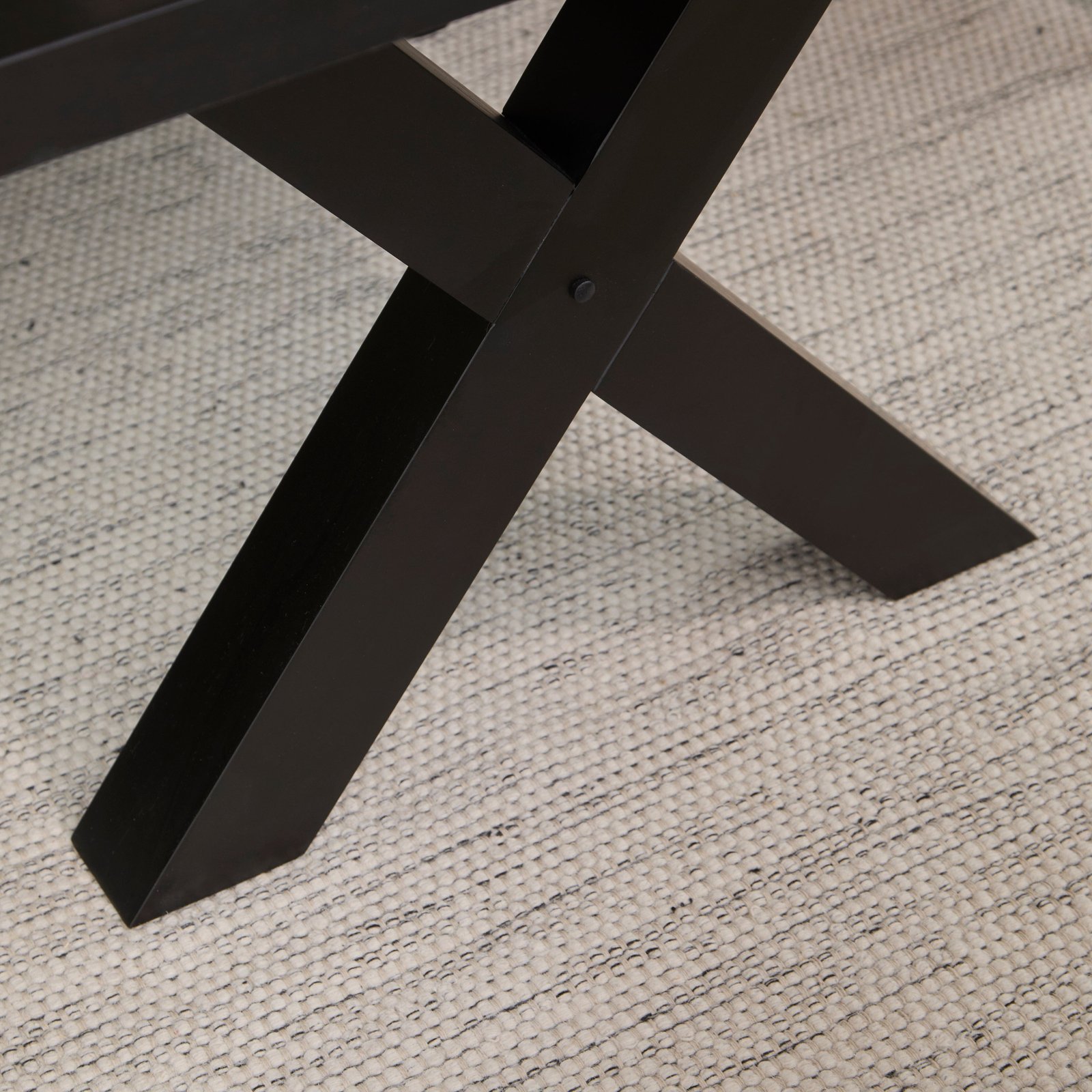 Charlotte Black Oak Extending Dining Table Set - 6 Seater - Nolan Fawn Linen Dining Chairs -  Black Oak Legs - Image 6