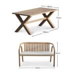 Charlotte 6 Seater Wooden Garden Dining Set with Shiro Cushioned Benches - Image 15