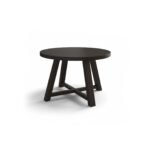 Charlotte Black Oak Round Dining Table Set - 4 Seater - Freya Sand Dining Chairs - Black Oak Legs - Image 10