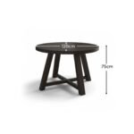 Charlotte Black Oak Round Dining Table Set - 4 Seater - Ella Black Oak Carver Chairs - Off White Boucle - Image 14