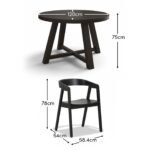 Charlotte Black Oak Round Dining Table Set - 4 Seater - Ella Black Dining Armchairs - Image 9