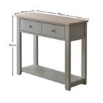 Chatsworth Linen Grey 2 Drawer Console Table - 90cm - Image 5