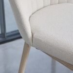 Amelia Whitewash Oak Extending Dining Table Set - 6 Seater - Chloe Light Beige Boucle Dining Chairs - Whitewash Oak Legs - Image 6