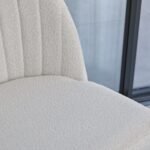 Charlotte Whitewash Dining Table Set - 6 Seater - Chloe Boucle Dining Chairs & Charlotte Bench - Image 5