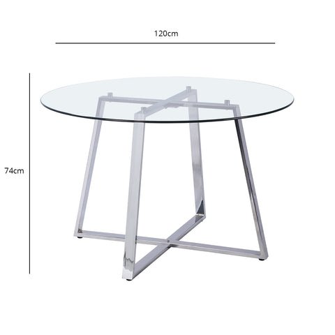 Glass Top Dining Table with Chrome Legs