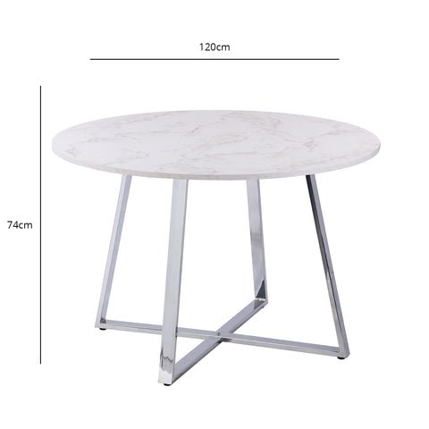 Marble Top Dining Room Table with Chrome Legs