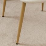 Outlet - Cleo Dining Chair Set of 2, Light Beige Boucle with Gold Legs - Image 5